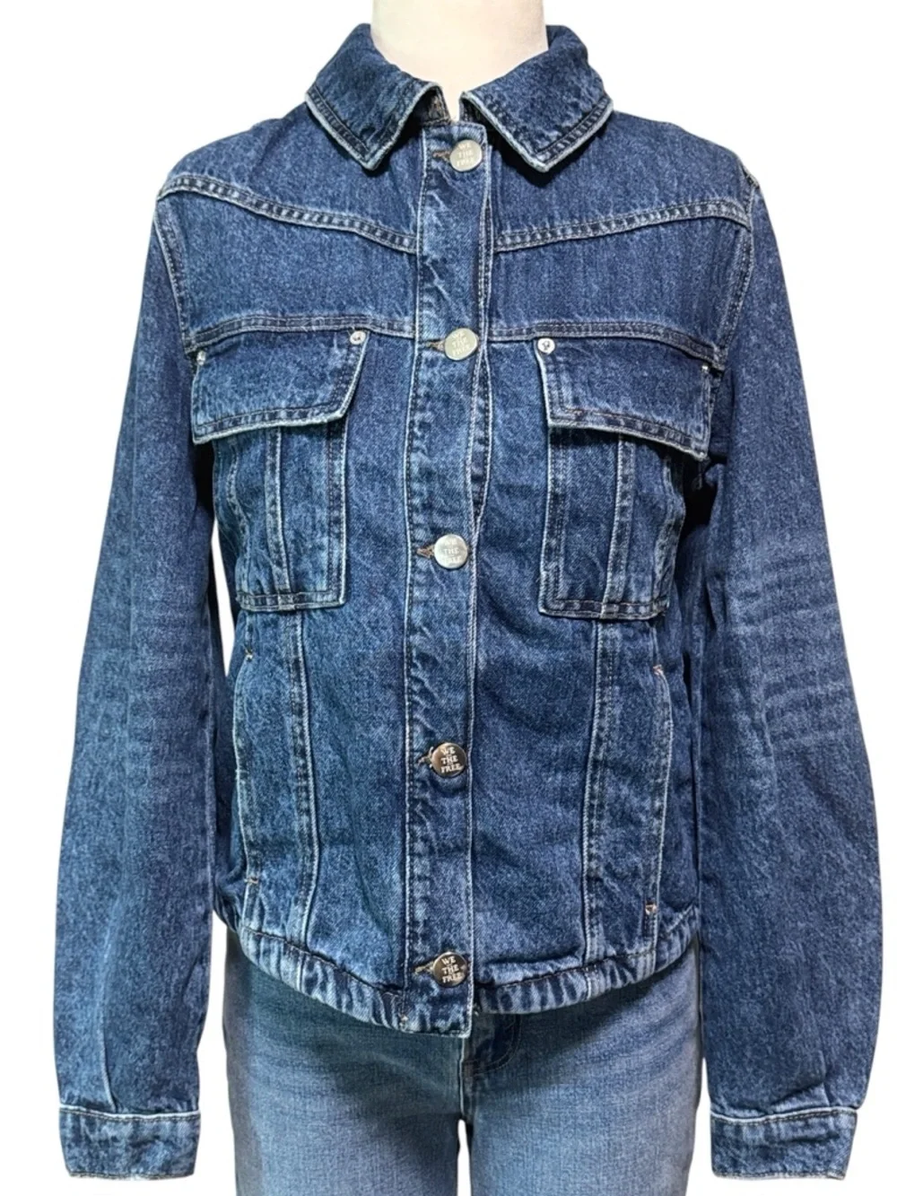 Free People We The Free Jade Denim Jacket Size Small - Picture 16 of 16